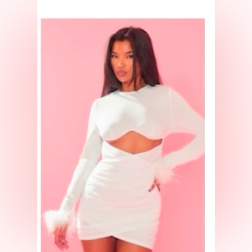 Elegant White Cut-Out Dress